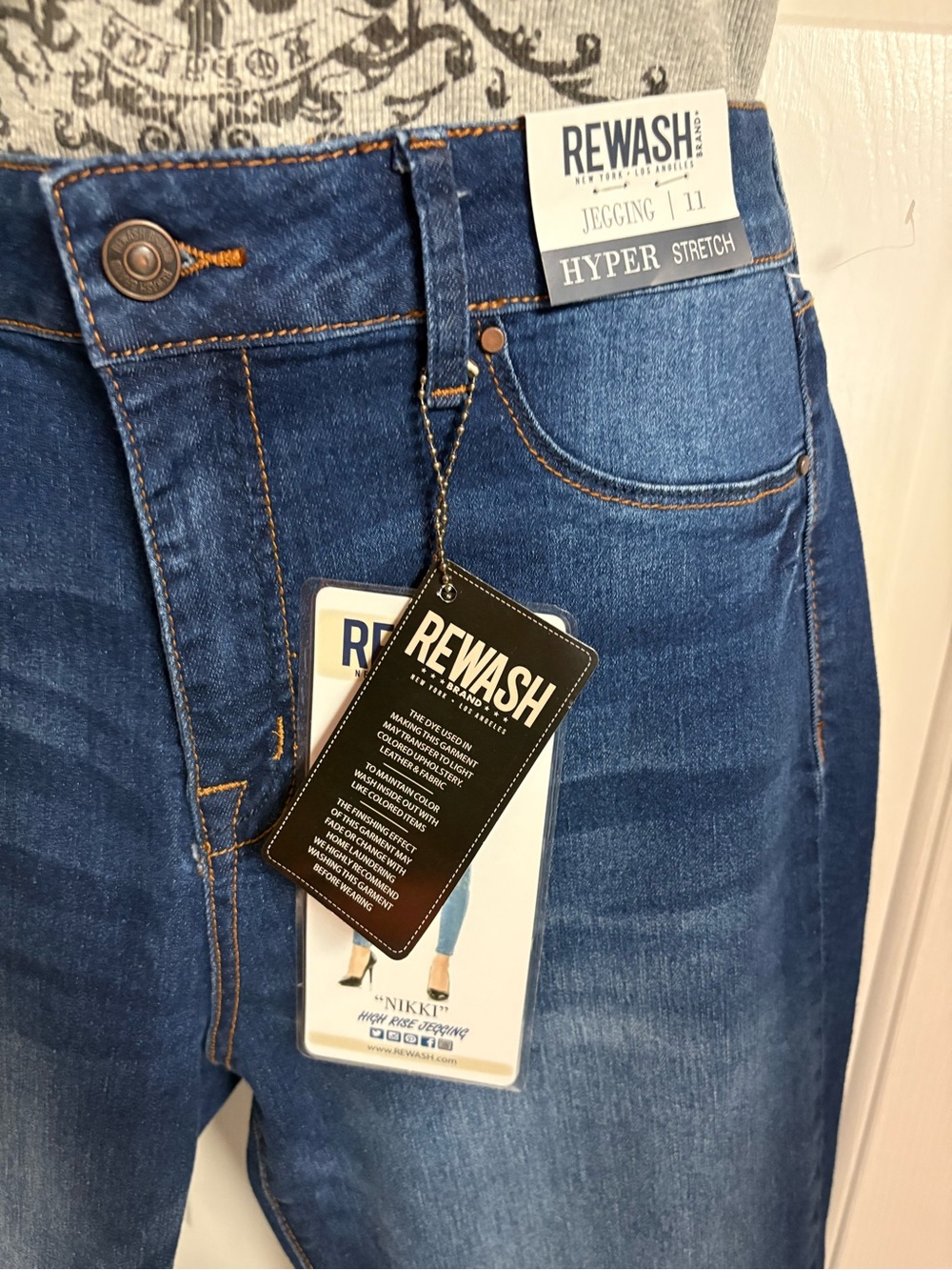 Rewash Women's Dark Blue High-Rise Stretch Jeggings - Picture 4 of 8
